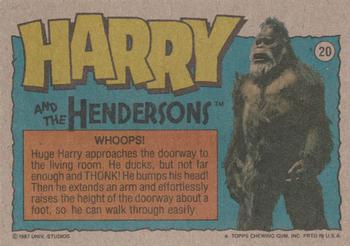 1987 Topps Harry and the Hendersons #20 Whoops! Back