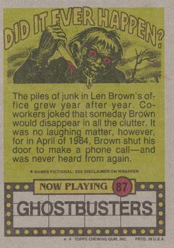1988 Topps Fright Flicks #87 There's Just Never Enough Pate To Go Around! Back