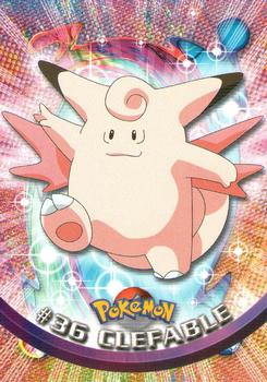 1999 Topps Pokemon TV Animation Edition Series 1 - Black Topps Logo #36 Clefable Front