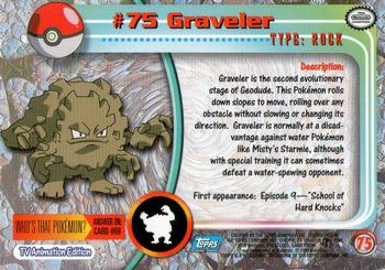 1999 Topps Pokemon TV Animation Edition Series 1 #75 Graveler Back
