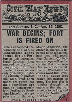 1962 Topps Civil War News #3 The War Starts Back