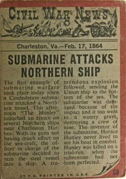 1962 Topps Civil War News #59 Submarine Attack Back