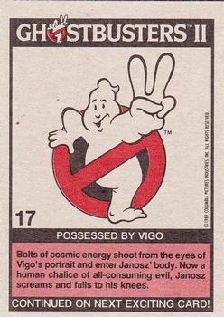 1989 Topps Ghostbusters II #17 Possessed by Vigo! Back