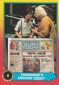 1989 Topps Back to the Future Part II #4 Tomorrow's Mission Today! Front