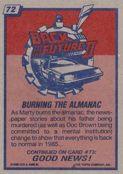 1989 Topps Back to the Future Part II #72 Burning the Almanac Back