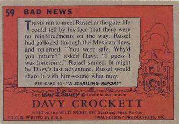 1956 Topps Davy Crockett Orange Back (R712-1) #59 Bad News Back
