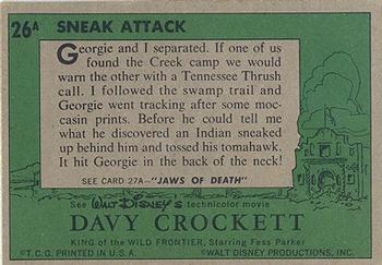 1956 Topps Davy Crockett Green Back (R712-1a) #26A Sneak Attack Back