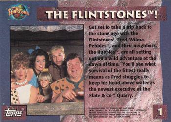 1993 Topps The Flintstones #1 The Flintstones! Back