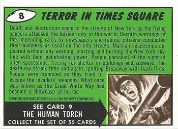 1994 Topps Mars Attacks #8 Terror in Times Square Back