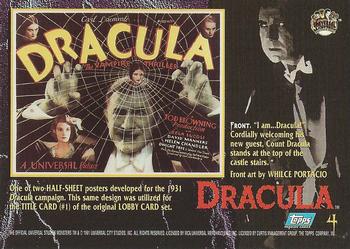 1994 Topps Universal Monsters #4 Dracula Back