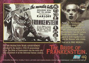 1994 Topps Universal Monsters #49 The Bride of Frankenstein Back