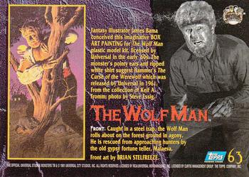 1994 Topps Universal Monsters #63 The Wolf Man Back