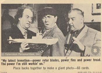 1966 Fleer The Three Stooges #8  My Latest Invention Power Rotor Blades Front