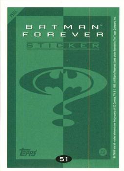 1995 Topps Batman Forever Stickers #51 The Riddler Back