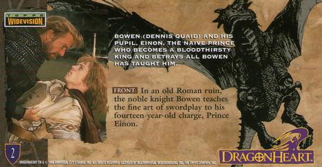 1996 Topps Dragonheart #2 Bowen (Dennis Quaid) and his pupil, Ei Back