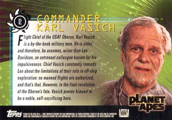 2001 Topps Planet of the Apes #12 Commander Karl Vasich Back