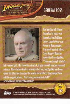 2008 Topps Indiana Jones and the Kingdom of the Crystal Skull #10 General Ross Back
