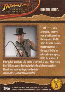 2008 Topps Indiana Jones and the Kingdom of the Crystal Skull #2 Indiana Jones Back