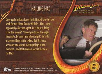 2008 Topps Indiana Jones and the Kingdom of the Crystal Skull #36 Nailing Mac Back