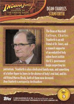 2008 Topps Indiana Jones and the Kingdom of the Crystal Skull #9 Dean Charles Stanforth Back