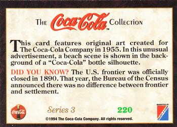 1994 Collect-A-Card Coca-Cola Collection Series 3 #220 Beach scene, 1955 Back