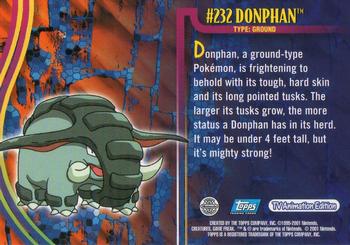 2001 Topps Pokemon Johto (UK) #NNO Donphan Back