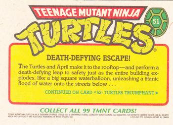 1989 O-Pee-Chee Teenage Mutant Ninja Turtles #51 Death-Defying Escape! Back