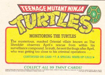 1989 O-Pee-Chee Teenage Mutant Ninja Turtles #6 Monitoring the Turtles Back