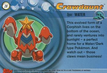 2003 Topps Pokemon Advanced #28 Crawdaunt Back
