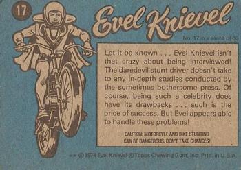 1974 Topps Evel Knievel #17 Interviewing Evel Back