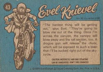 1974 Topps Evel Knievel #43 Root of All Evel Back