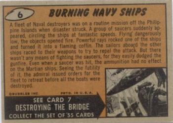 1962 Topps Mars Attacks #6 Burning Navy Ships Back