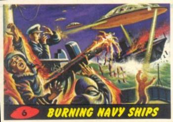 1962 Topps Mars Attacks #6 Burning Navy Ships Front