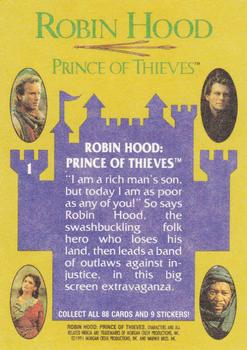1991 Topps Robin Hood: Prince of Thieves (88) #1 Robin Hood: Prince of Thieves [Title Card] Back