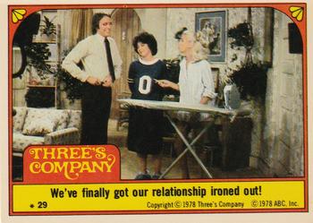 1978 Topps Three's Company #29 We've finally got our relationship ironed out! Front