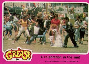 1978 Topps Grease #20 A celebration in the sun! Front