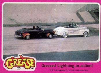 1978 Topps Grease #23 Greased Lightning in action! Front
