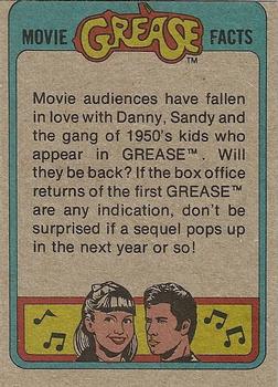 1978 Topps Grease #87 Is Sandy too pure to be pink? Back