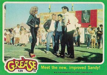 1978 Topps Grease #129 Meet the new, improved Sandy! Front