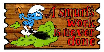 1982 Topps Smurf Supercards #45 A smurf's work is never done Front