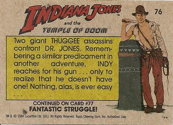 1984 Topps Indiana Jones and the Temple of Doom #76 Two Against One...& No Gun! Back
