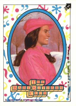 1991 Topps The Baby-Sitters Club Stickers #3 Mary Anne Spier, Secretary Front