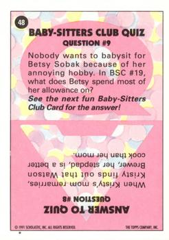 1991 Topps The Baby-Sitters Club Stickers #48 #19 Claudia and the Bad Joke Back