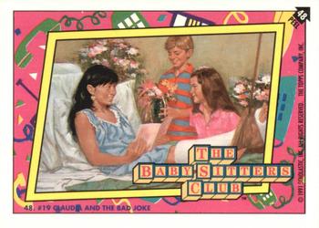 1991 Topps The Baby-Sitters Club Stickers #48 #19 Claudia and the Bad Joke Front