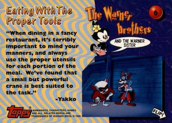 1995 Topps Animaniacs #6 Eating With The Proper Tools Back