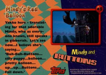 1995 Topps Animaniacs #45 Mindy's Red Balloon Back