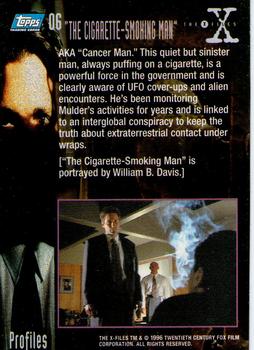 1996 Topps The X-Files Season Two #6 The Cigarette-Smoking Man Back