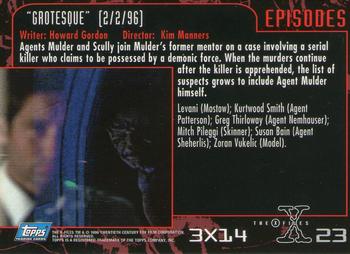 1996 Topps The X-Files Season Three #23 3X14 Grotesque Back