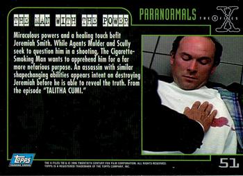 1996 Topps The X-Files Season Three #51 The Man with the Power Back