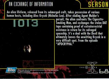 1996 Topps The X-Files Season Three #68 An Exchange of Information Back